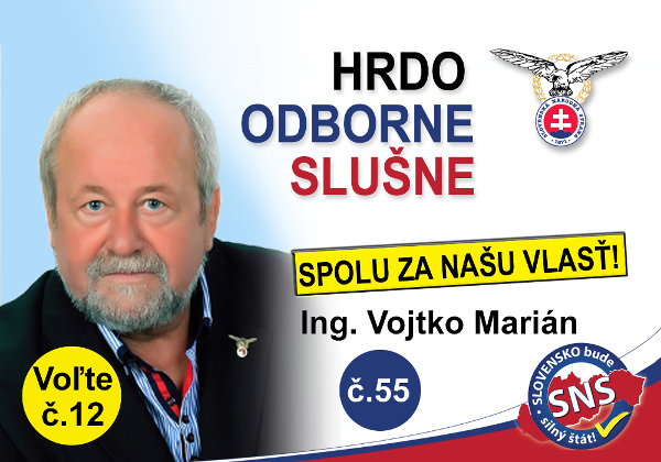 Ing. Marián Vojtko, kandidát na poslanca NRSR za SNS 600px